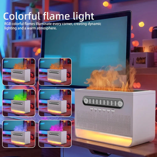 White Noise Bluetooth Speaker mit Flammenlicht