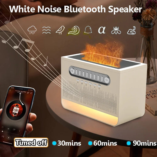 White Noise Bluetooth Speaker mit Flammenlicht
